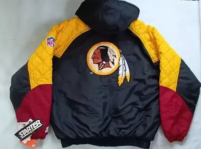 Vintage Nwt Starter Washington Redskins Full Zip With Hood Winter Jacket Size Xl • $999.99