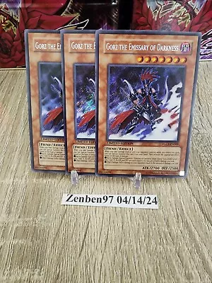 Yu-Gi-Oh! 1 Playset Of 3 Gorz The Emissary Of Darkness DLG1 EN000 Limited... • $7.99