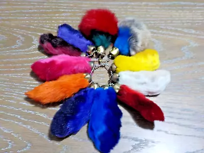 Lot Of 11 Vintage Two-Tone Lucky Charm USA Rabbits Foot Key Chains • $145