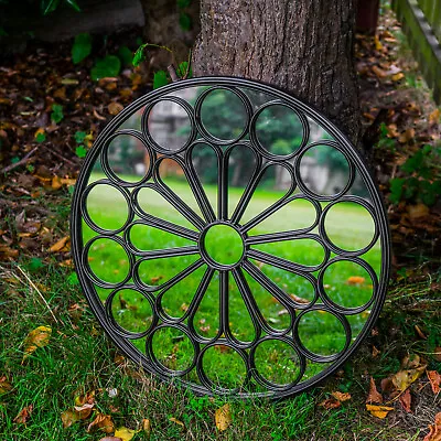 Woodside Ryton Decorative Round Outdoor Garden Mirror Dia: 60cm • £69.99