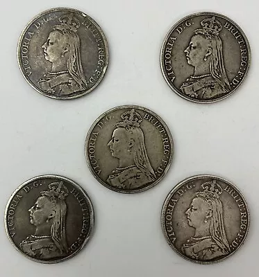 Lot Of 5 Queen Victoria Silver Crowns • $83.93