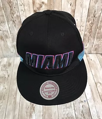 Miami Heat Mitchell And Ness Neon NBA Hardwood Classics Snapback Hat OSFM • $25.99