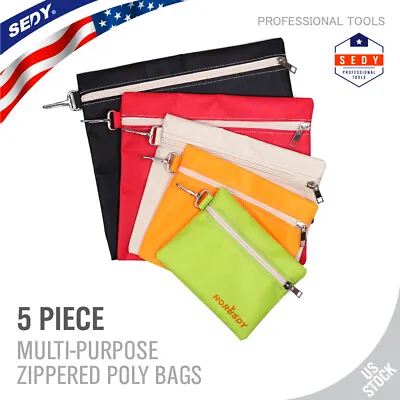 $13.99 • Buy 5PC Assorted Zipper Tool Bags Canvas Utility Durable Storage Organizer Pouch 11 