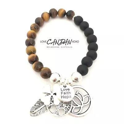 Love Hope Faith Angel Feather Luck Clover Lotus Tree Of Life Charms Bracelet • $24.95