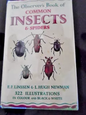 The Observer's Book Of Common British Insects And Spiders 1964 DJ • £10