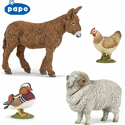 PAPO Farmyard Friends - Choice Of 30 FARM Animals Donkey Sheep Goat Hen With Tag • £5.99
