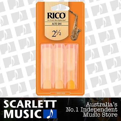$21.95 • Buy Rico Alto Sax Eb Saxophone 3 Pack Reeds Size 2.5 ( 2 1/2 - Two And A Half ) 3PK
