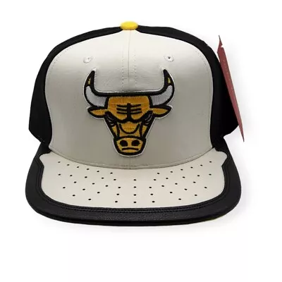 Mitchell & Ness Chicago Bulls Day One White/Yellow Adjustable Snapback Hat Cap • $40.99