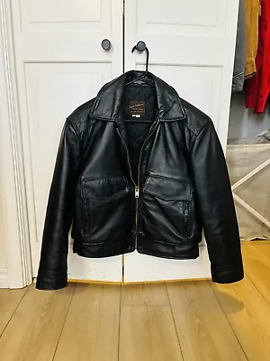 Vintage Taylor’s Leatherwear Black Leather Police Jacket - Men Size 40 - Short • $145