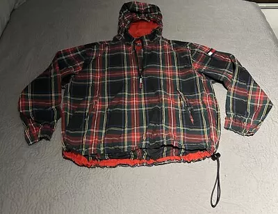 Tommy Hilfiger Plaid Windbreaker Jacket Red Size L Great Condition 90s VTG OG • $50