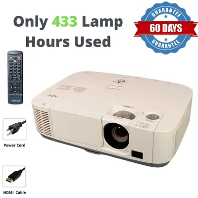 NEC P401W 3LCD Projector 4000 Lumens HD 1080i HDMI - Only 433 Lamp Hours Used! • $148.83