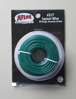 Green Layout Wire 20 Gauge HO N SCALE ATLAS 317 TRAIN TRACKS LAYOUT 50 Feet • $12.95