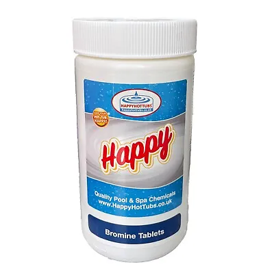 £27.99 • Buy Happy Hot Tubs Bromine Tablets 1kg Tub Slow Dissolving Spa Swimming Pool Spas