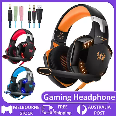 $33.82 • Buy 3.5mm Gaming Headset MIC LED Headphones Surround For PC Mac Laptop PS4 Xbox One
