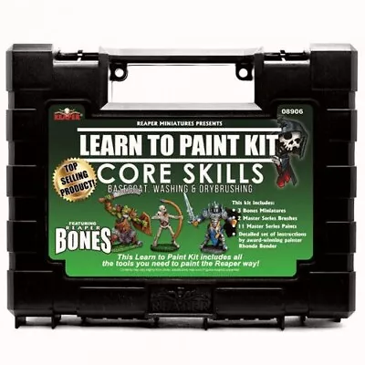 Reaper Learn To Paint Kit Core Skills - Basecoat Washing & Drybrushing Set 08906 • $34.99