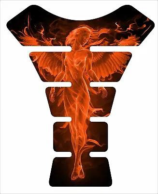 Fire Angel Orange Motorcycle Sport Bike 3D Domed Gas Tank Pad Protector Decal • $27.95