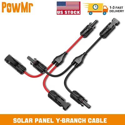 Power Solar Panel Connectors 30A Y-Branch Cable Parallel Adaptor 1*M/FF+1*F/MM • $7.49