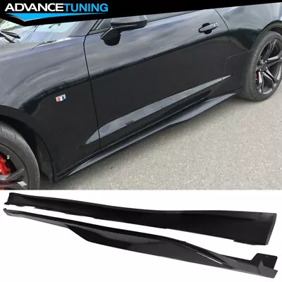 Fits 16-24 Chevy Camaro ZL1 Style Carbon Fiber Print Side Skirts Rocker Panel PP • $159.99