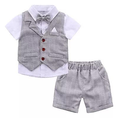 UK Baby Toddler Gentleman Suits Formal Bow Tie Dress Wedding Party Outfits  • £21.24