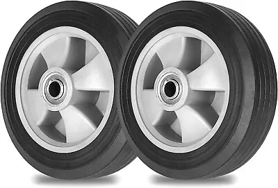 2 Pack 8 Inch Wheels Solid Flat Free Tires Replacement For Hand Truck Dolly Cart • $43.94