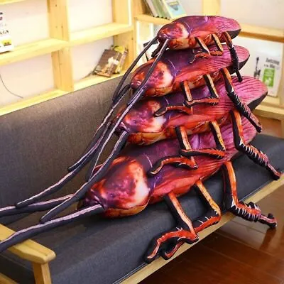 NEW Funny Huge Fake Cockroach Plush Toy Stuffed Insect Toy Halloween Party Prop- • £35.68