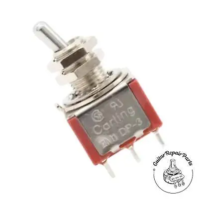 Carling On-Off-On 3 Position DPDT Mini Toggle Switch W. Short Bat - Chrome • $8.01