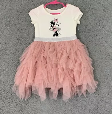 Disney Minnie Mouse Pink Tutu Dress Toddler Girls 2T Short Sleeve Causal • $14