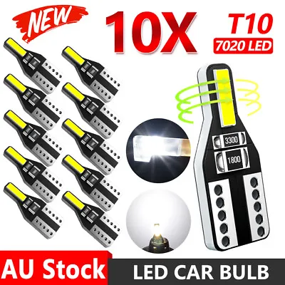 10pcs Canbus T10 LED 7020 SMD White Car Side Wedge Light Globe Bulbs 194 168 W5W • $7.55