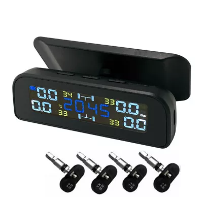 $34.61 • Buy Wireless TPMS Tire Pressure Monitor System 4 Interior Sensors For RV Truck Car