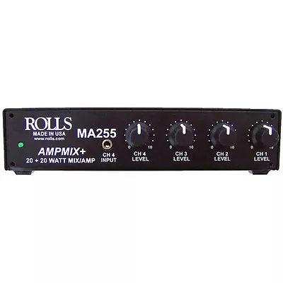 Rolls MA255 40 Watt Stereo Class D Mini Mixer Amplifier 4 RC • $199