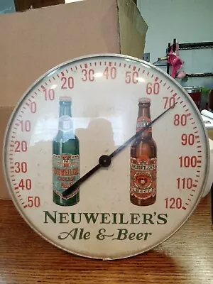 VINTAGE  NEUWEILER'S ALE & BEER  ADVERTISING THERMOMETER (12  INCH)  See Pics  • $99.99