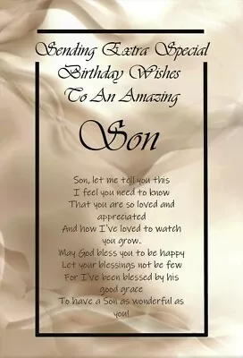 £3.99 • Buy Birthday Wishes To An Amazing Son A5 Birthday Card Son Keepsake Love