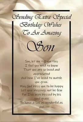 Birthday Wishes To An Amazing Son A5 Birthday Card Son Keepsake Love • £3.99