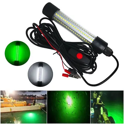 126 LED Underwater Submersible Fishing Green Light Night Crappie Shad Squid Lamp • £13.99