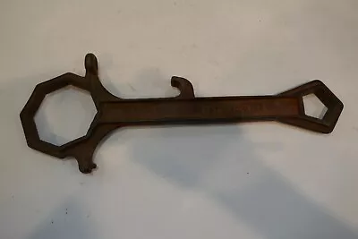 Vtg Antique 15  Fire Hydrant Wrench Red Multi-Tool PATENT 2150-5 Firefighting • $39.95