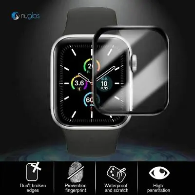 $6.49 • Buy Nuglas 3D Curve Full Cover Tempered Glass Screen Protector For Apple Watch 5 6 7