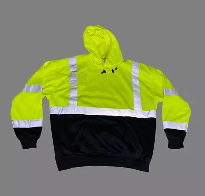 High Visibility Rri Reflective Hooded Pullover Safety Fleece Sweatshirt Hoodie • $35.99