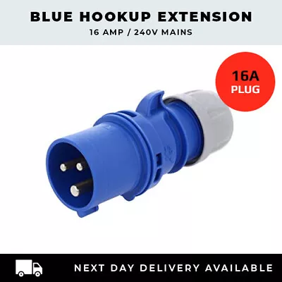 Blue Caravan Hook Up Extension Lead 5m - 25m 240v Mains Electric Cable 16a • £5.45