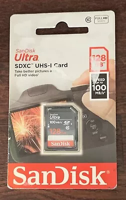 SanDisk Ultra 128 GB SD SDXC Memory Card SDSDUNR-128G-GN3IN 100mbps • $12