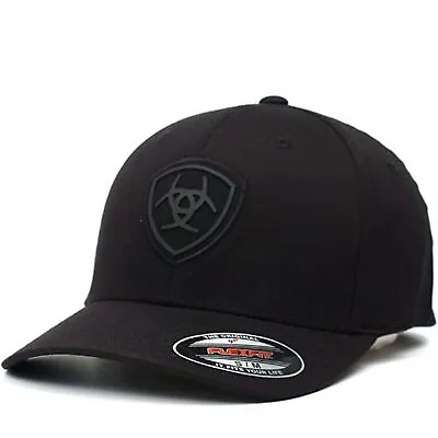 Ariat Mens Shield Patch Logo Flex Fit Fabric Cap Hat • $32