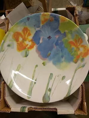 NEW POOLE POTTERY LARGE IRIS BOWL DESIGNED  JANICE TCHALENKO  13 Inches Across  • £39.99