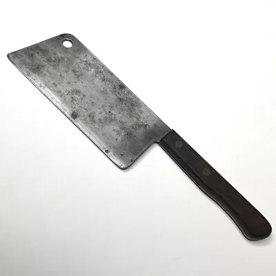 $24.99 • Buy Vintage 5.5  Cleaver Multi-Purpose Chef's Knife Chopper CARBON STEEL Wood Handle