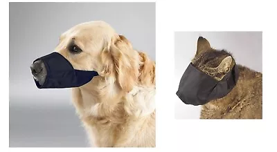 Dog Or Cat Black Lined Nylon Muzzle Strong Comfortably Padded 12 Sizes Available • $14.89