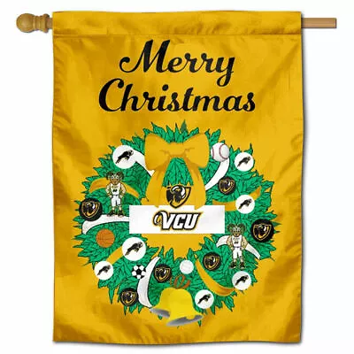 Virginia Commonwealth University Happy Holidays Christmas Decorative House Flag • $22.95