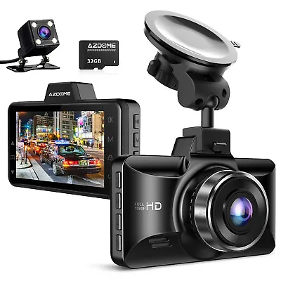 $65.99 • Buy AZDOME 1080P Car Dash Camera Video DVR Recorder Front Rear Night Vision Dual Cam
