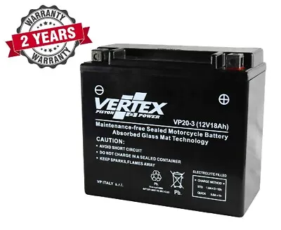 Vertex VP20-3 Sealed AGM Battery Replaces - CTX20L-BS/CTX20HL-BS YTX20L-BS • £58.49