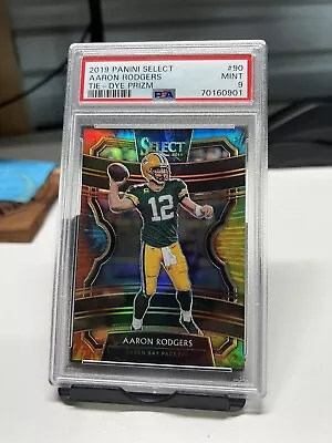 2019 Panini Select Aaron Rodgers Tie-Dye Prizm /25 PSA 9 Packers • $150