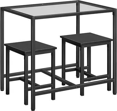 Dining Table Set Kitchen Table And Chairs With 2 Bar Stools 3-Piece • $88.19