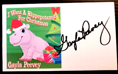 Gayla Peevey  I Want A Hippopotamus For Christmas  Autographed 3x5 Index Card • $7.20