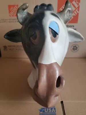 Vintage Halloween Dairy Farm Mask Cow Calf Heifer Vaca Costume Retro Betsy Wow • $16